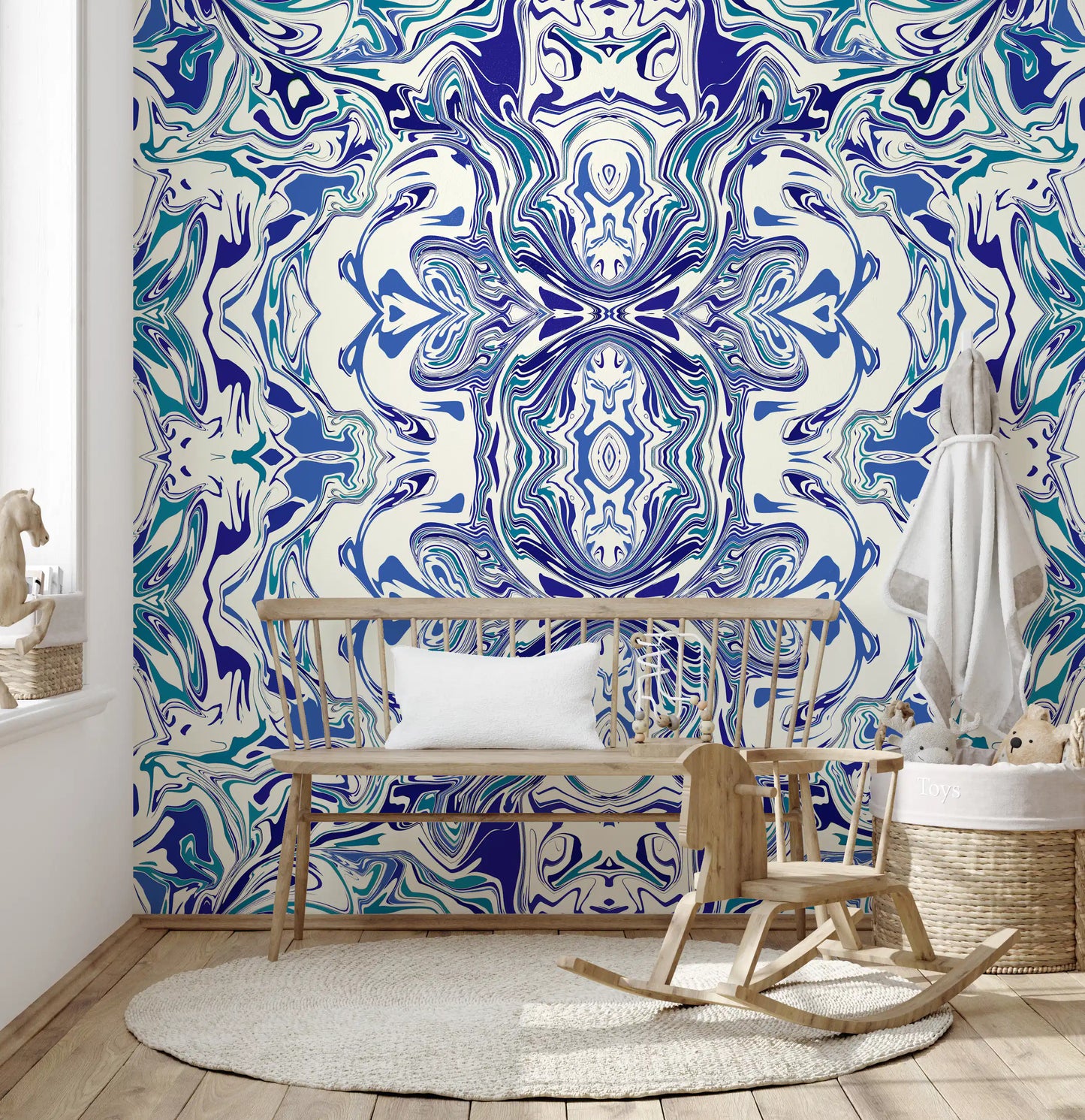 Blue & Teal Contemporary Ornamental Tile -  ANDORRA Wall Mural Wall Mural