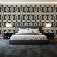 Sculptural Geometric Illusion in Black and Ivory - MOSQUITO Wallpaper