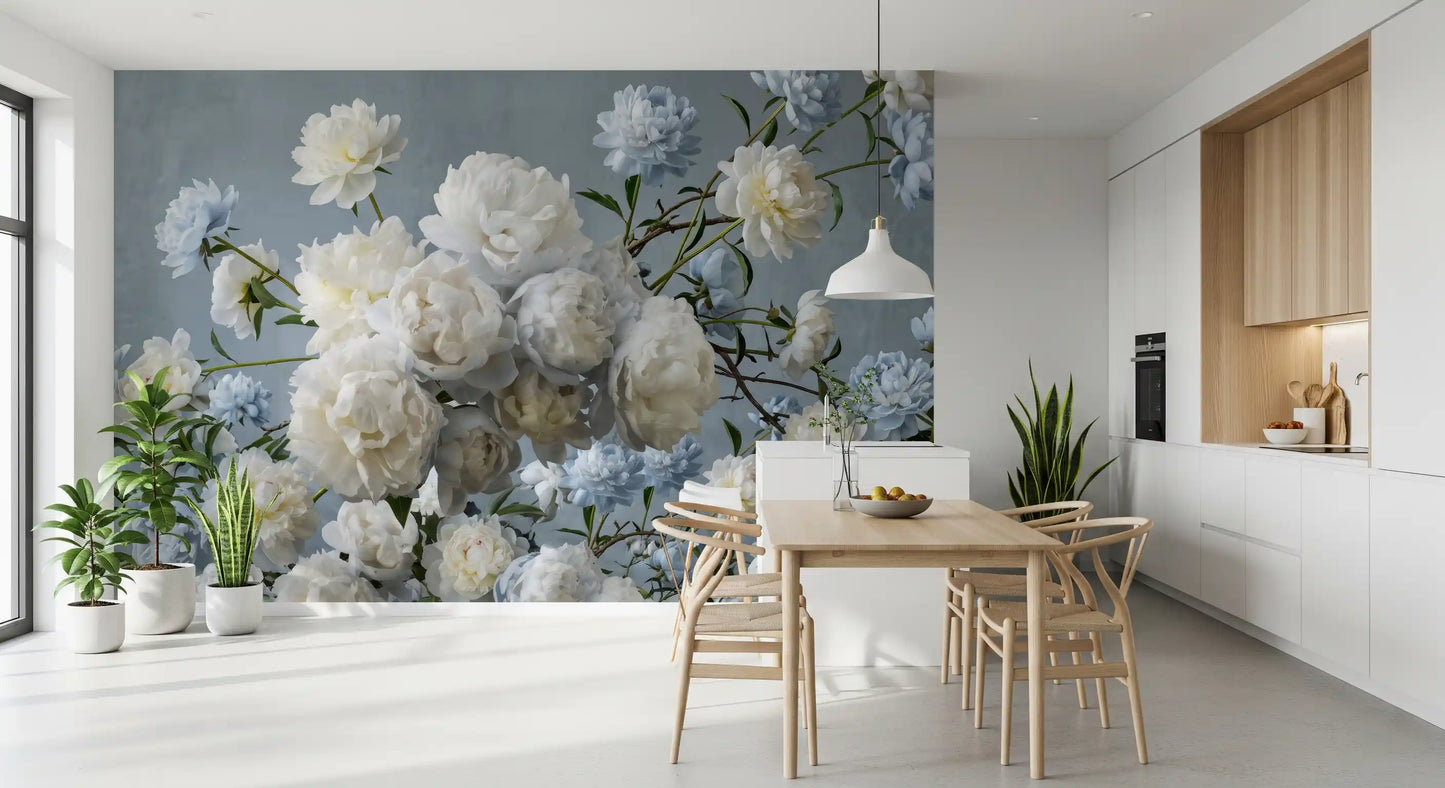 Ethereal Blue Blossom Wall Mural