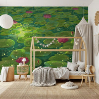 Magical Lily Pond Wall Mural