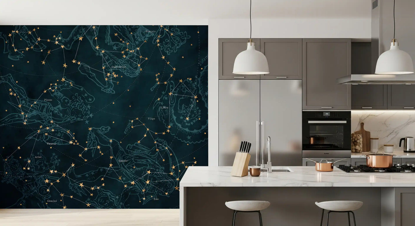 Heros and Constellations - Petrol Wall Mural