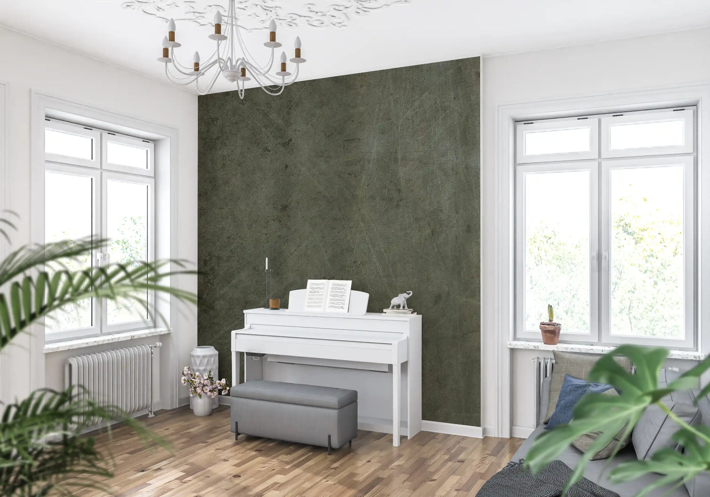 Scratched Suede - Olive Juice Wall Mural