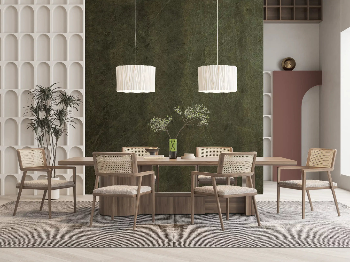 Scratched Suede - Dark Olive Wall Mural