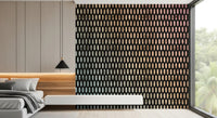 Iridescent Ovals on Black Wall Mural