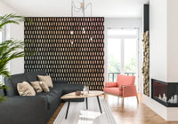 Iridescent Ovals on Black Wall Mural