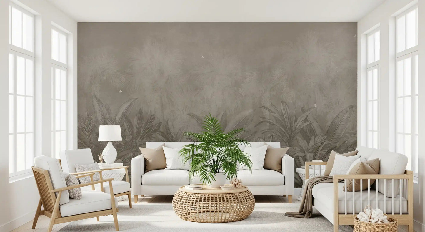 Jungle Mists - Sepia Wall Mural