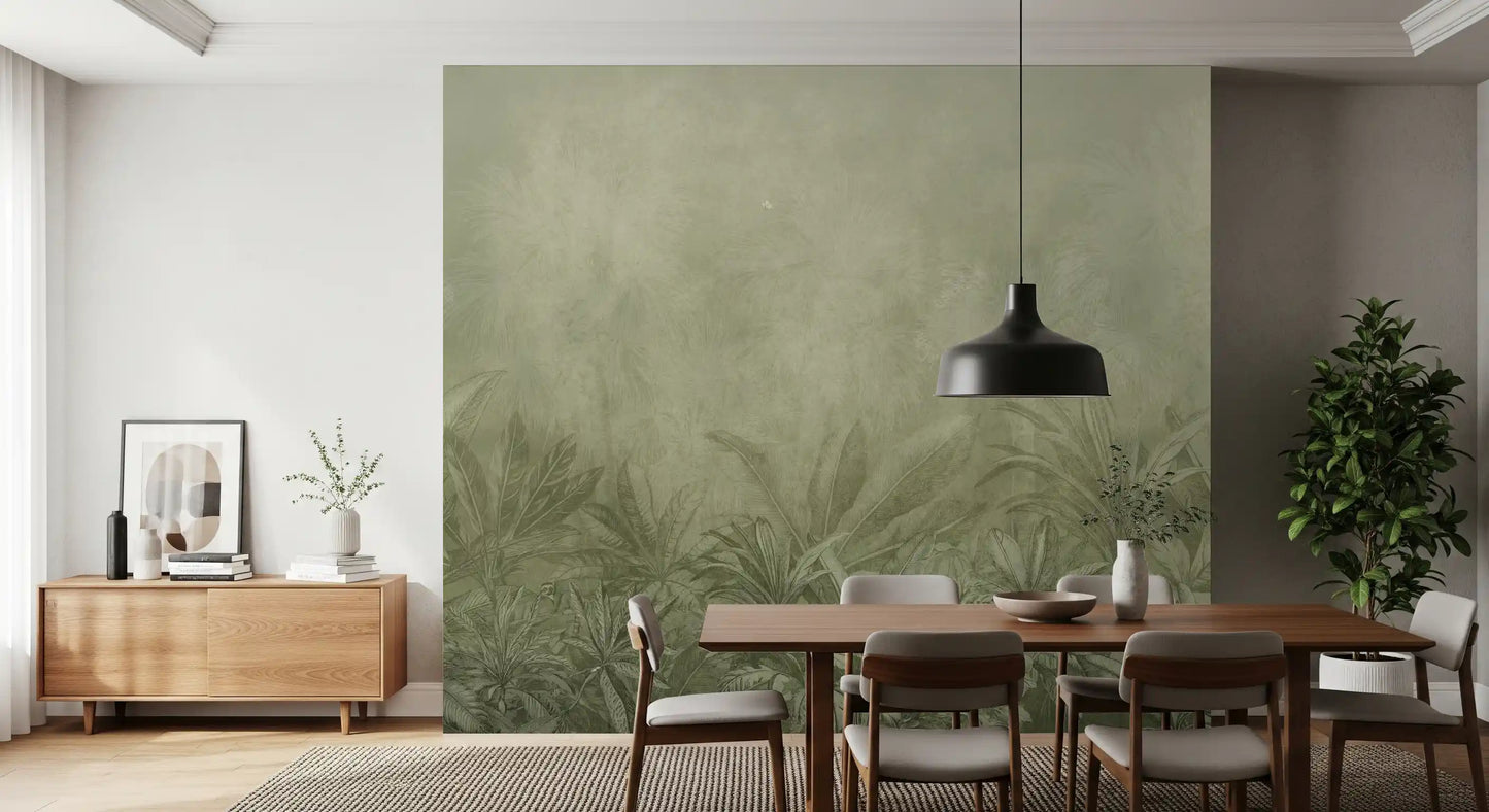Jungle Mists - Olive Wall Mural