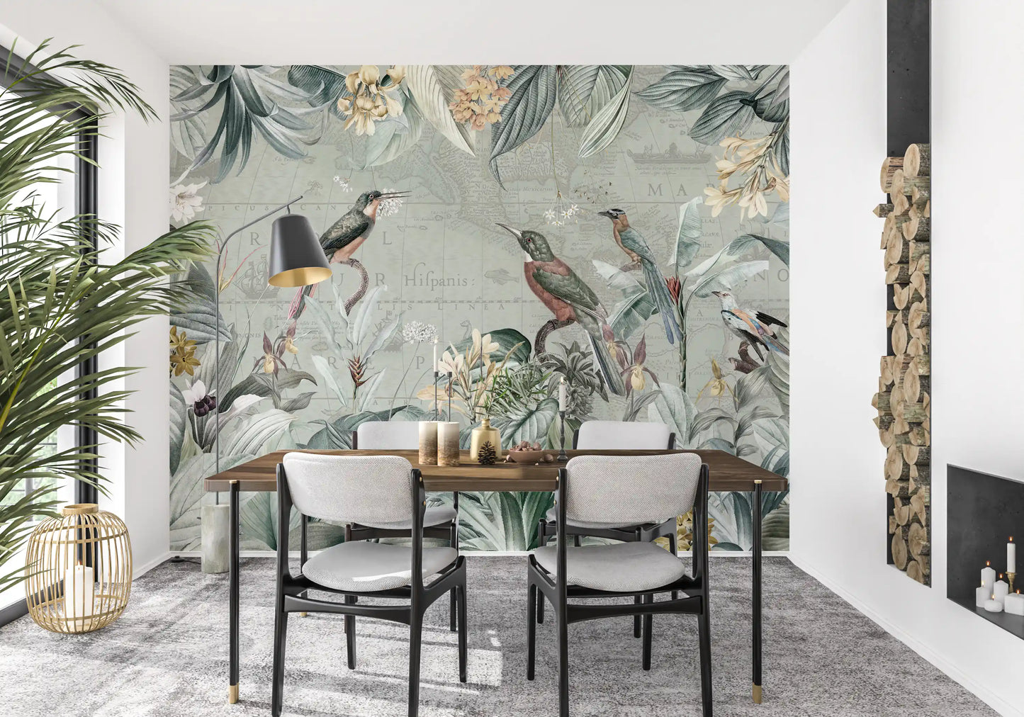 Vintage Explorer Tropical Garden Wall Mural