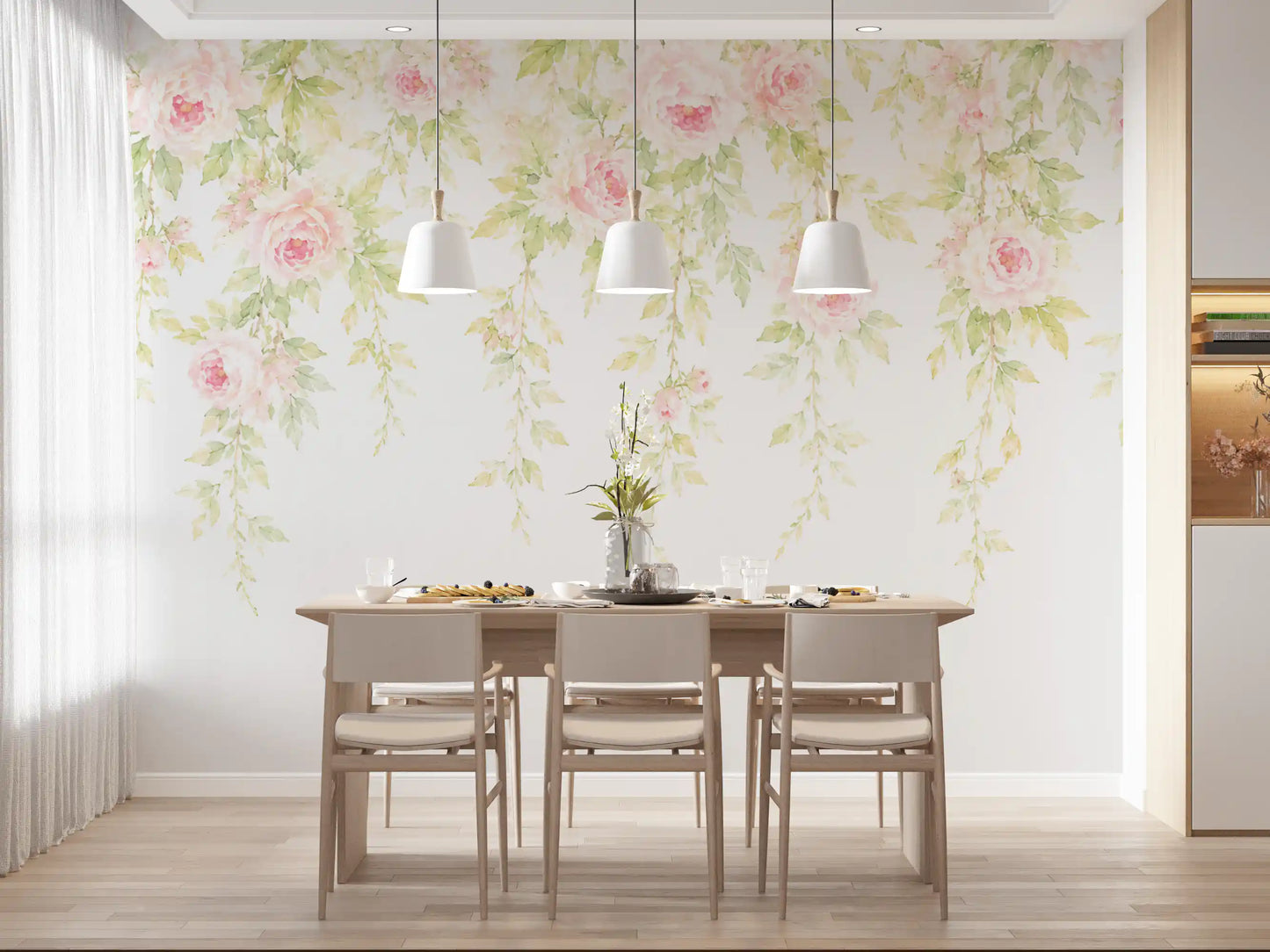Dreamy Pastel Floral Canopy Wall Mural