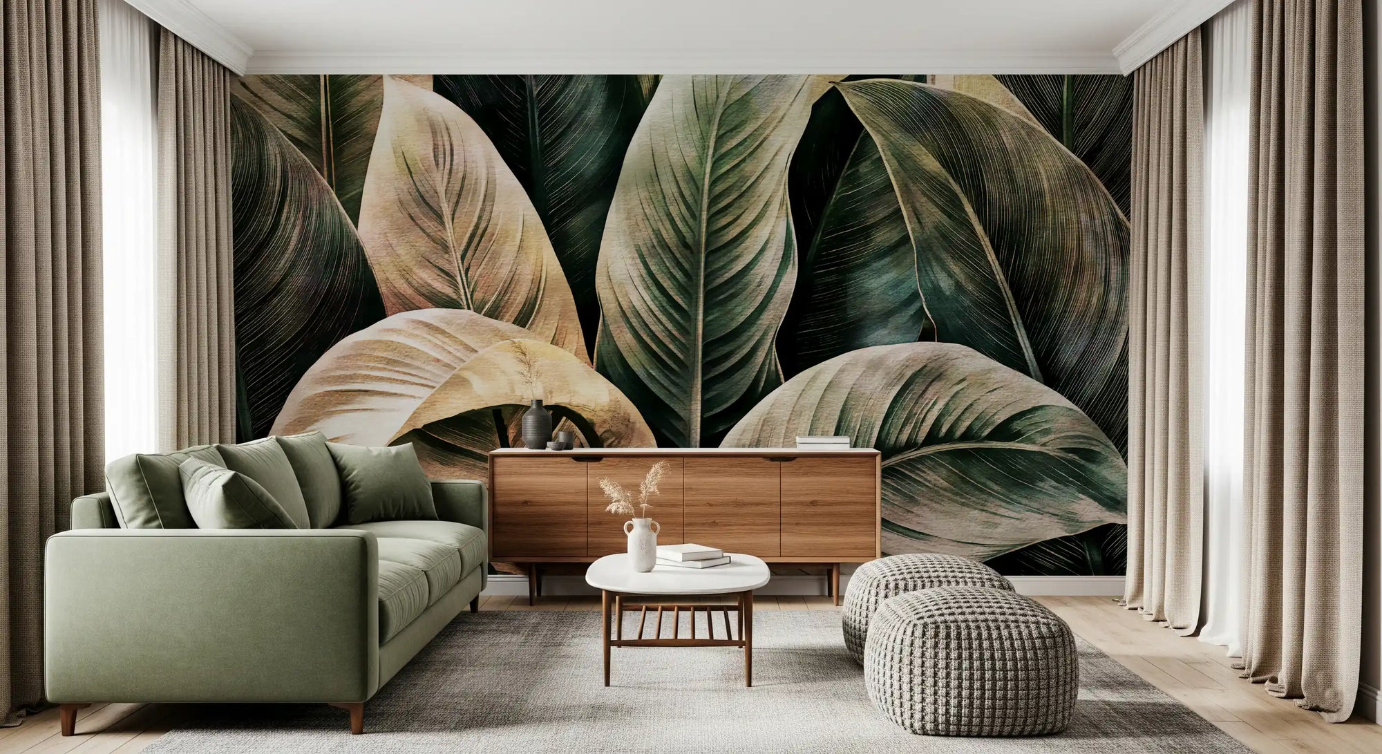 Lush Forest Botanical Study Wall Mural