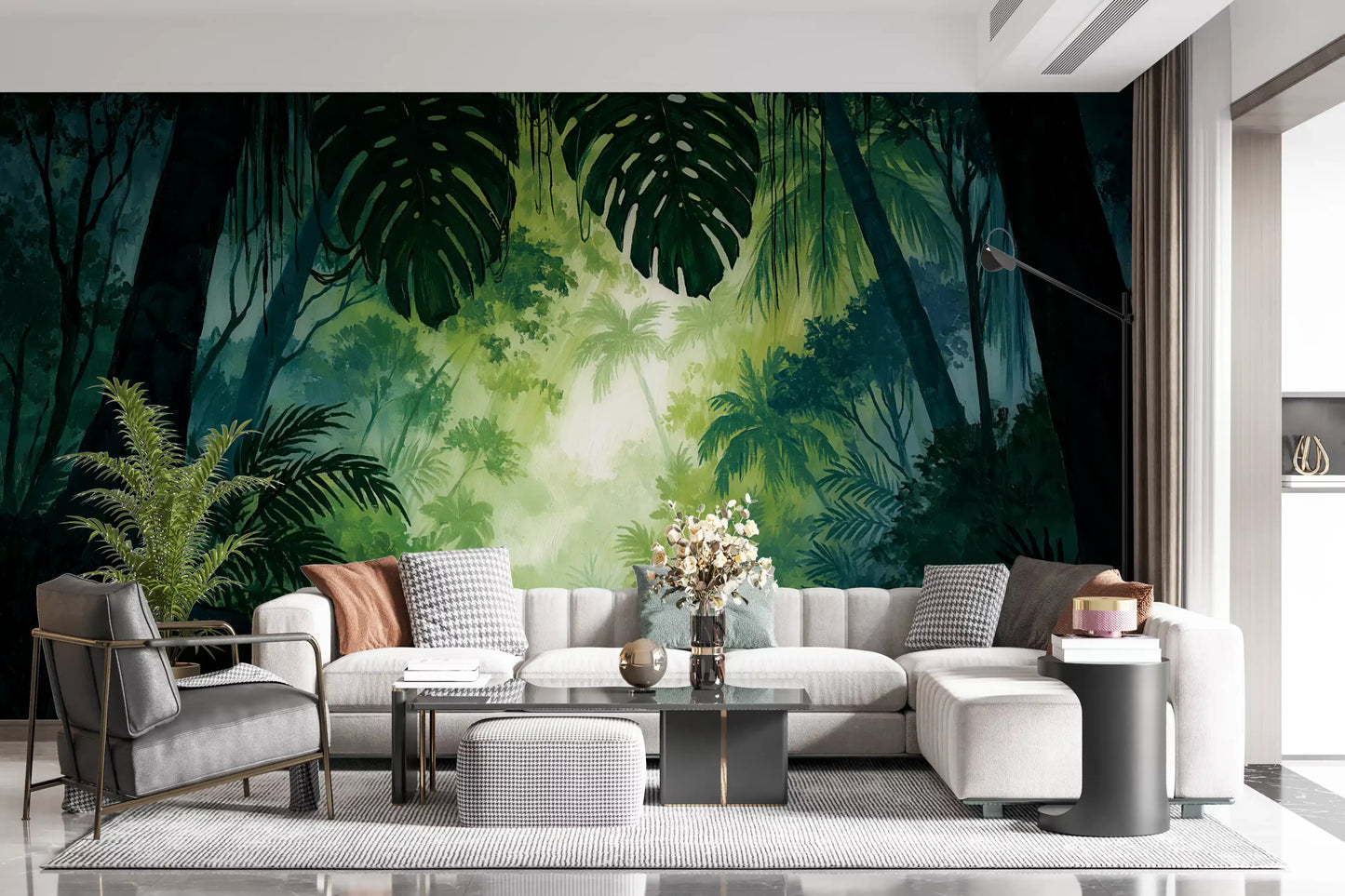 Misty Tropical Rainforest Canopy Wall Mural