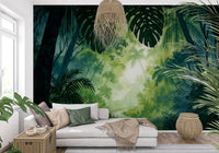 Misty Tropical Rainforest Canopy Wall Mural