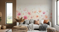 Soft Watercolor Poppy Meadow Wall Mural