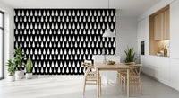 Minimalist Monochrome Raindrop Pattern Wallpaper⁠