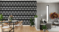 Minimalist Monochrome Raindrop Pattern Wallpaper⁠
