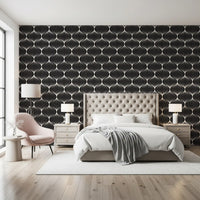 Monochrome Geometric Arcs Wallpaper⁠