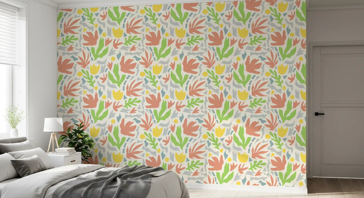 Abstract Matisse Inspired Botanical Cutouts Wallpaper⁠