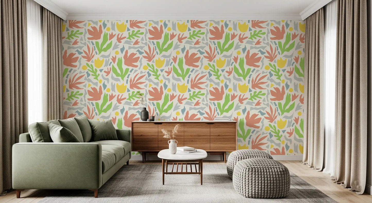 Abstract Matisse Inspired Botanical Cutouts Wallpaper⁠
