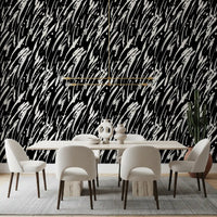 Monochrome Abstract Brushwork Wallpaper⁠