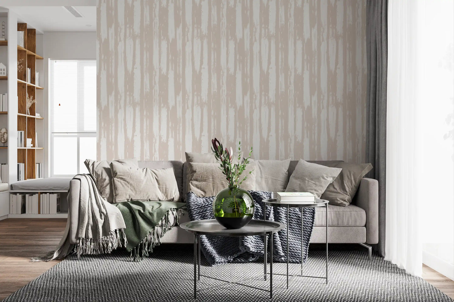Creamy Brushstroke Stripes Wallpaper⁠