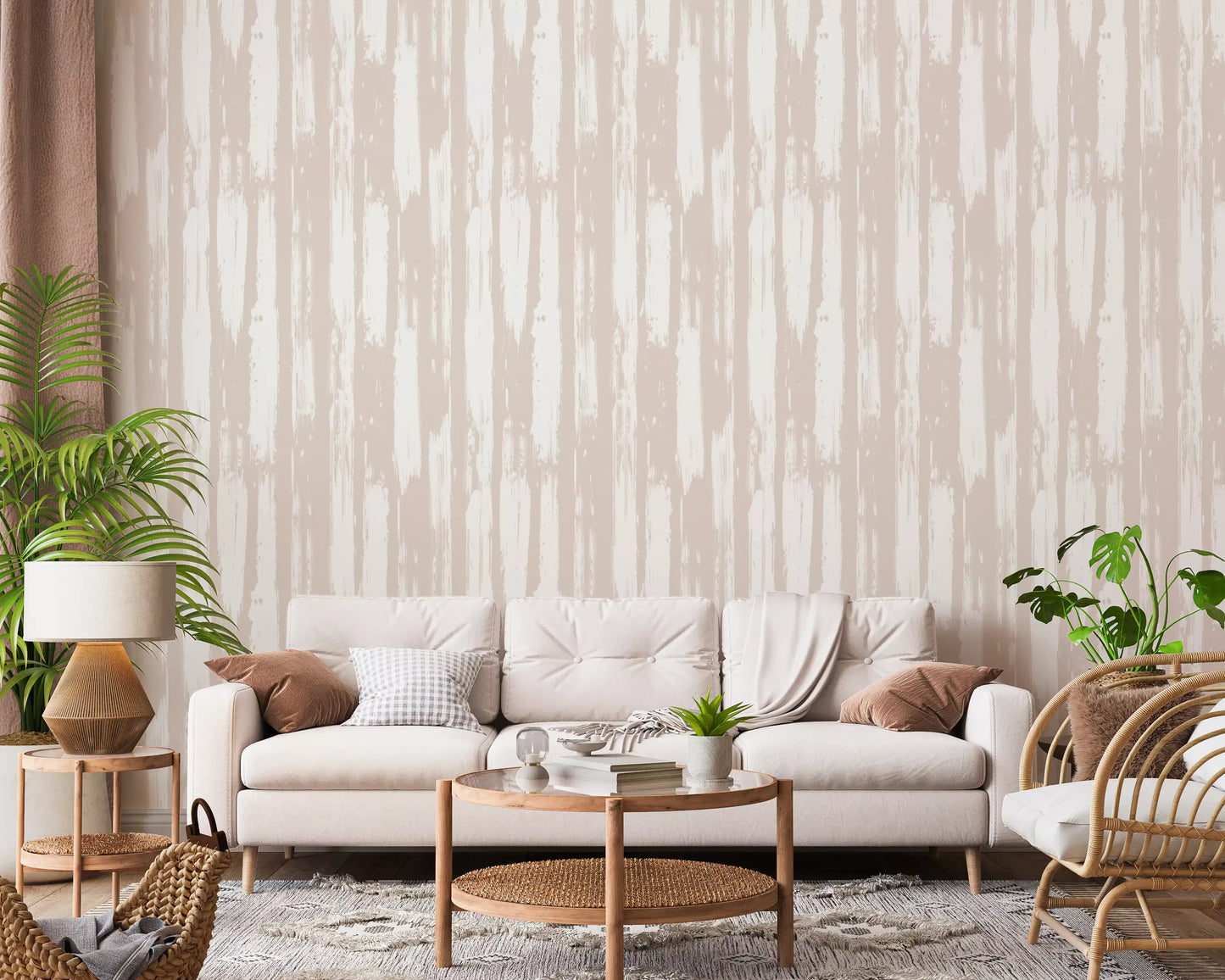 Creamy Brushstroke Stripes Wallpaper⁠