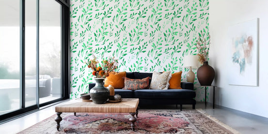 Hand-Drawn Greenery Garden Wallpaper⁠