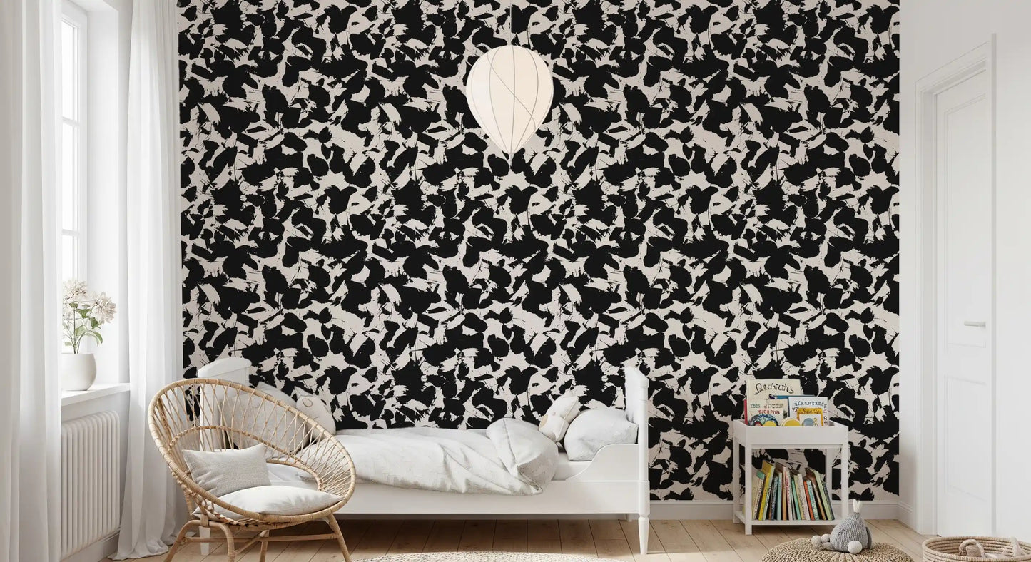 Monochromatic Ink Splatter Abstract Wallpaper⁠