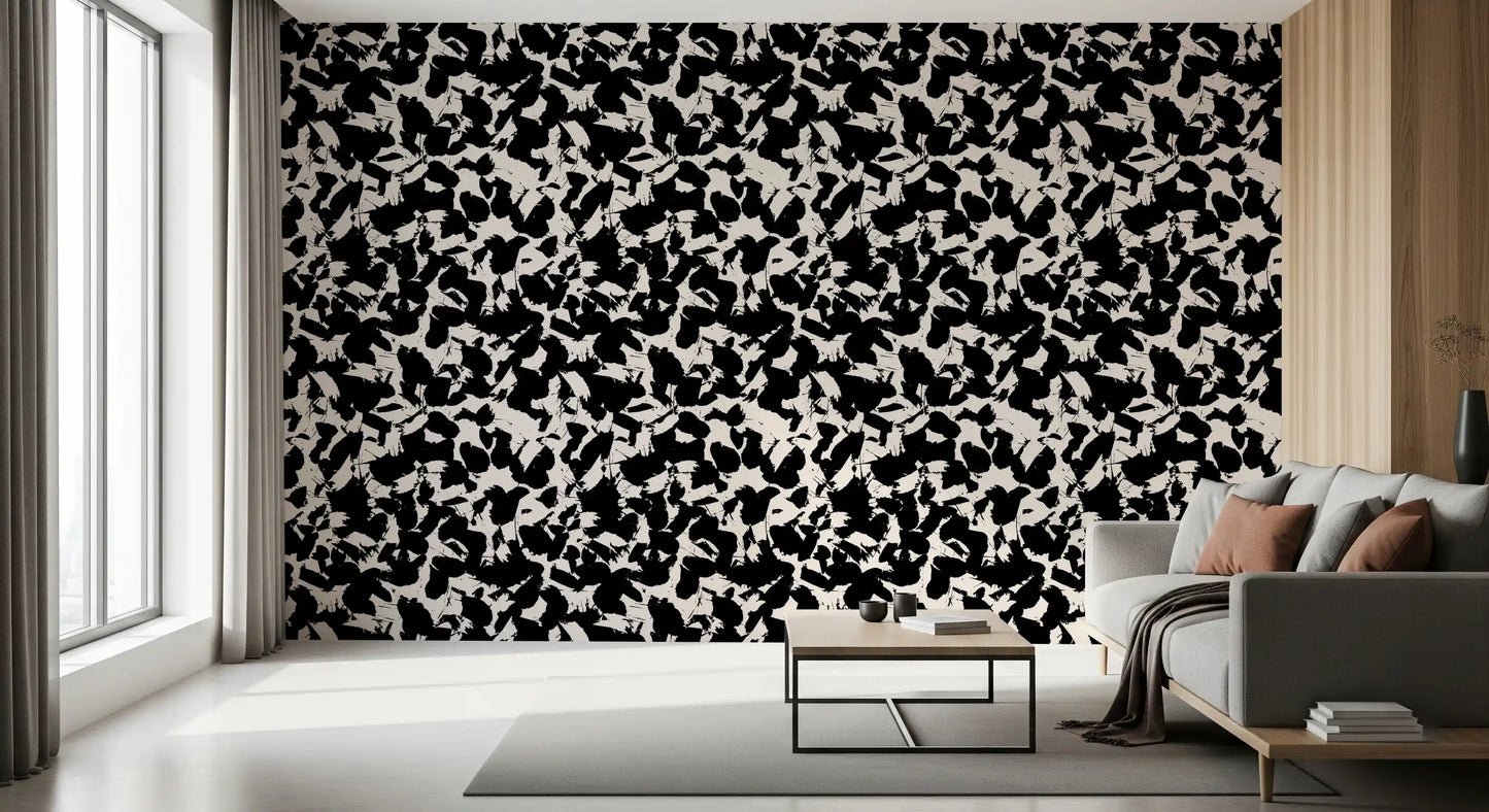 Monochromatic Ink Splatter Abstract Wallpaper⁠