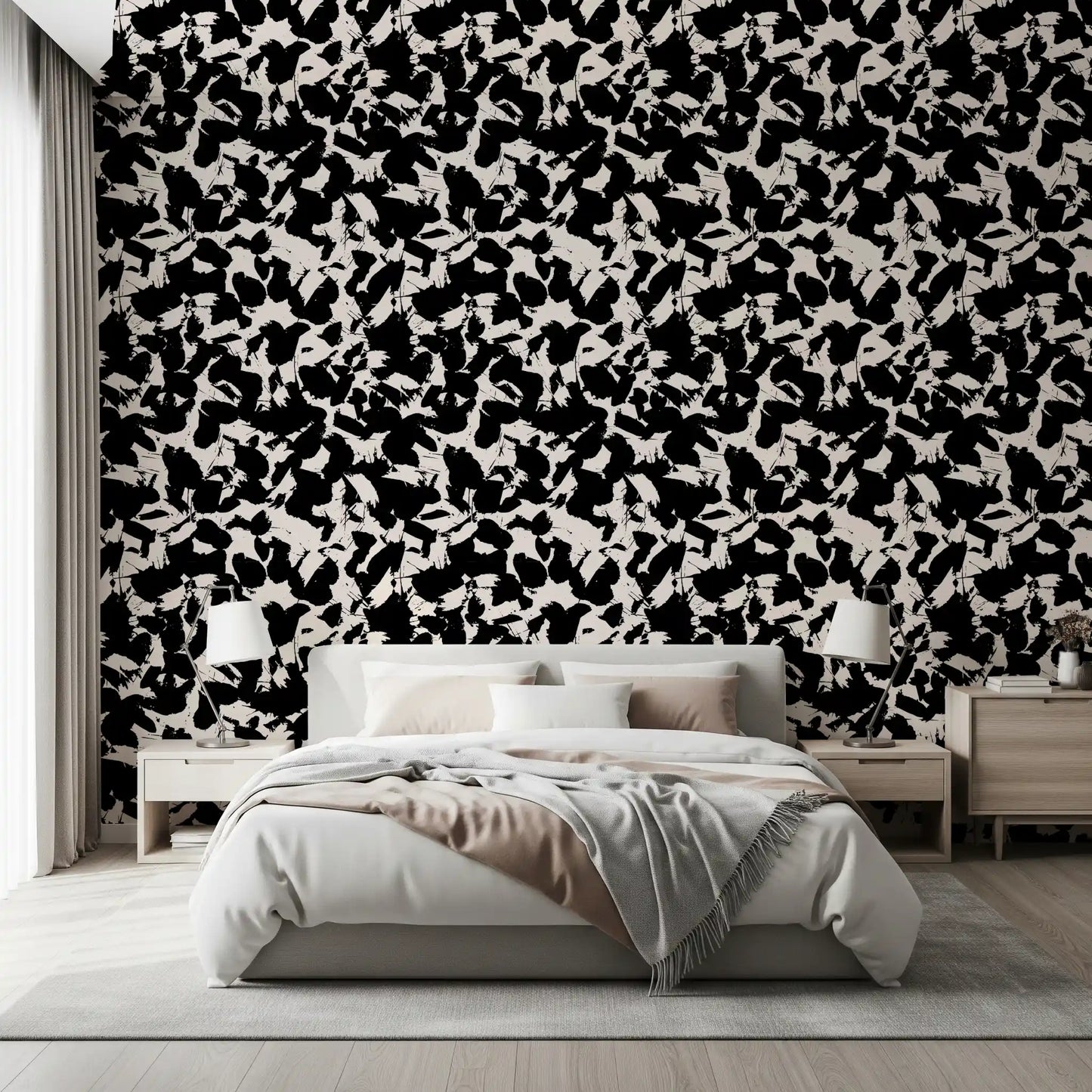 Monochromatic Ink Splatter Abstract Wallpaper⁠