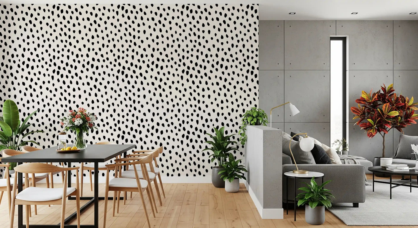 Minimalist Painted Dotted Pattern Wallpaper⁠