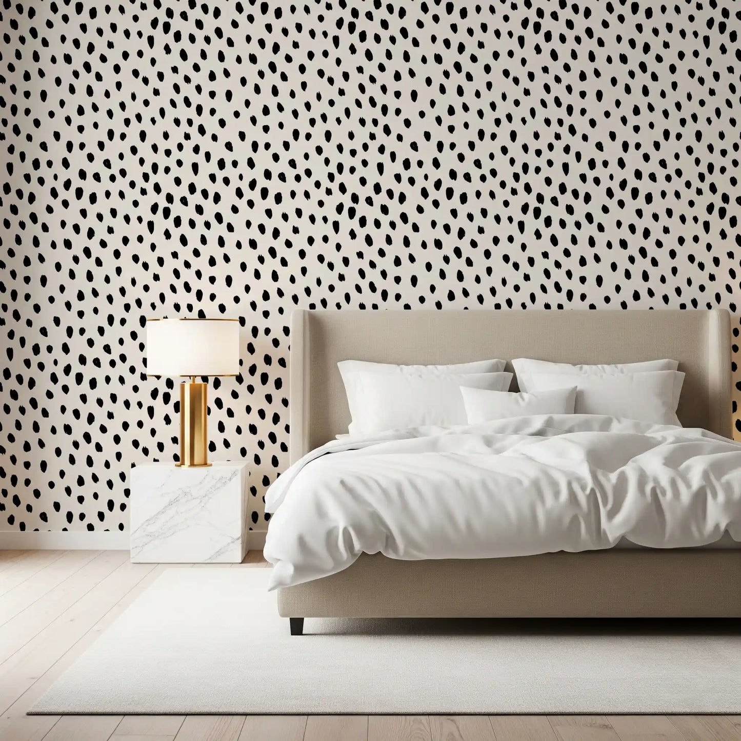 Minimalist Painted Dotted Pattern Wallpaper⁠