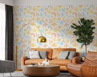 A light pastel scatter fills a calm office area, Abstract Botanical wallpaper GD11600