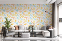 Clean white sits behind the wallpaper under scattered pastel shapes GD11600