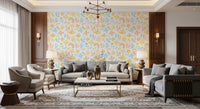 Simple cut-out leaves scatter across the Abstract Pastel Botanical wallpaper GD11600