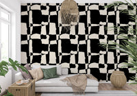 Hand-Drawn Monochrome Blocks Wallpaper⁠