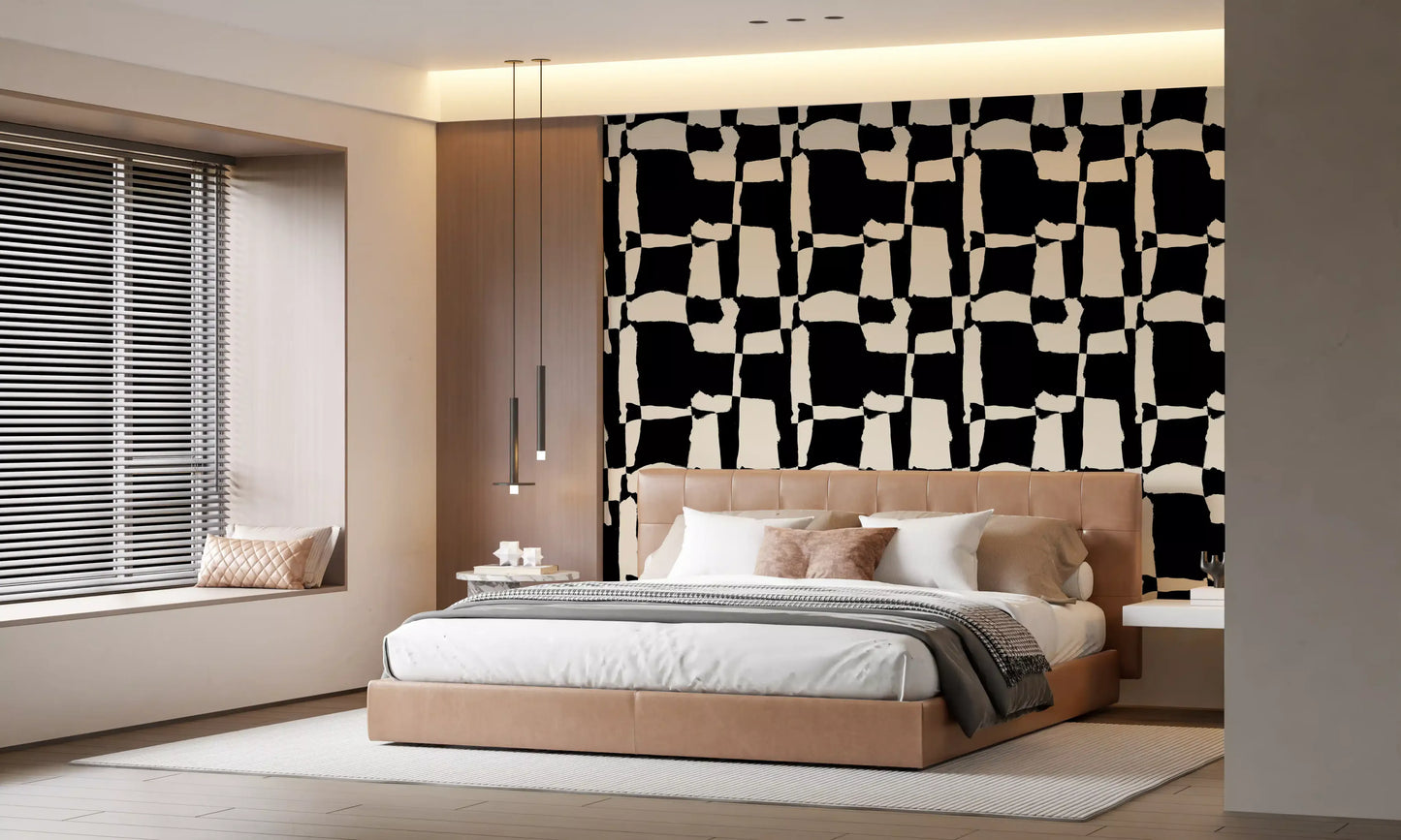 Hand-Drawn Monochrome Blocks Wallpaper⁠