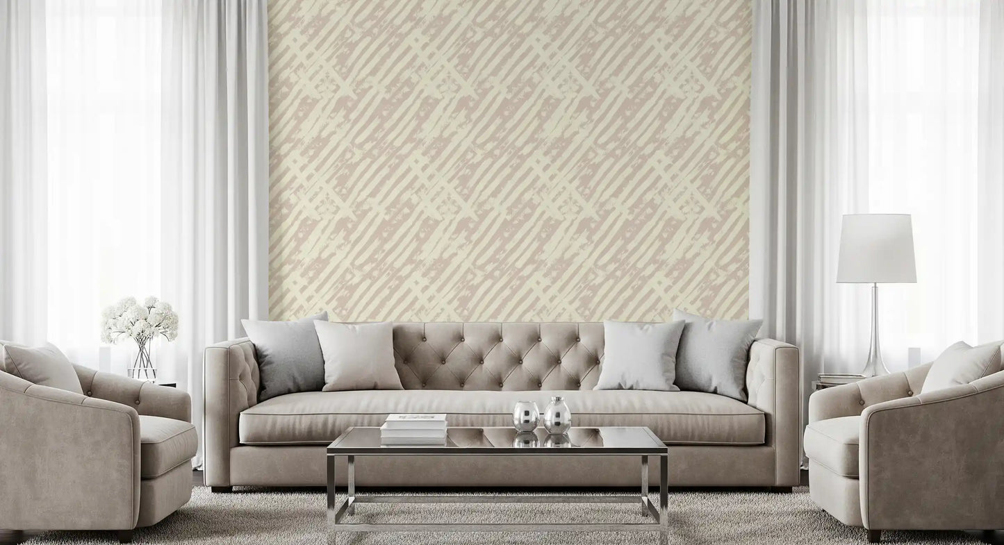 Cream Brushstroke Grid Wallpaper⁠