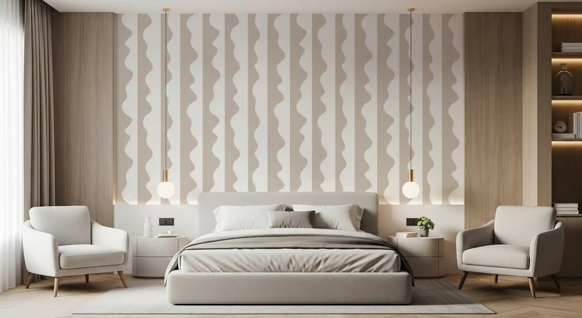 Slim wavy columns run top to bottom in this Wave Stripes wallpaper GD11614
