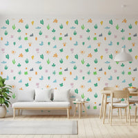 Summer Doodle Motif Wallpaper⁠