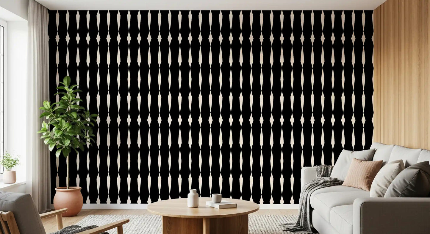 Monochromatic Geometric Column Pattern Wallpaper⁠