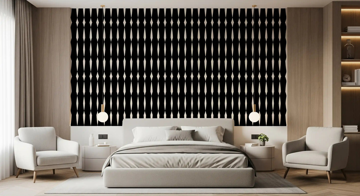 Monochromatic Geometric Column Pattern Wallpaper⁠
