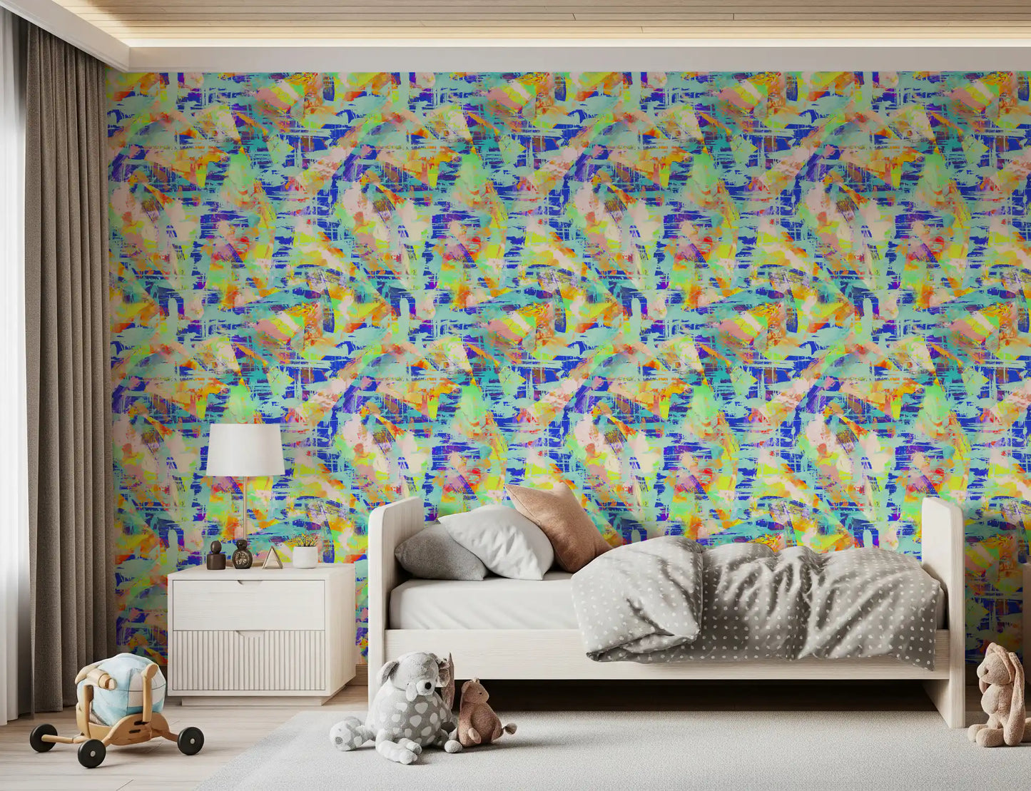 Vibrant Abstract Brushstroke Energy Wallpaper⁠