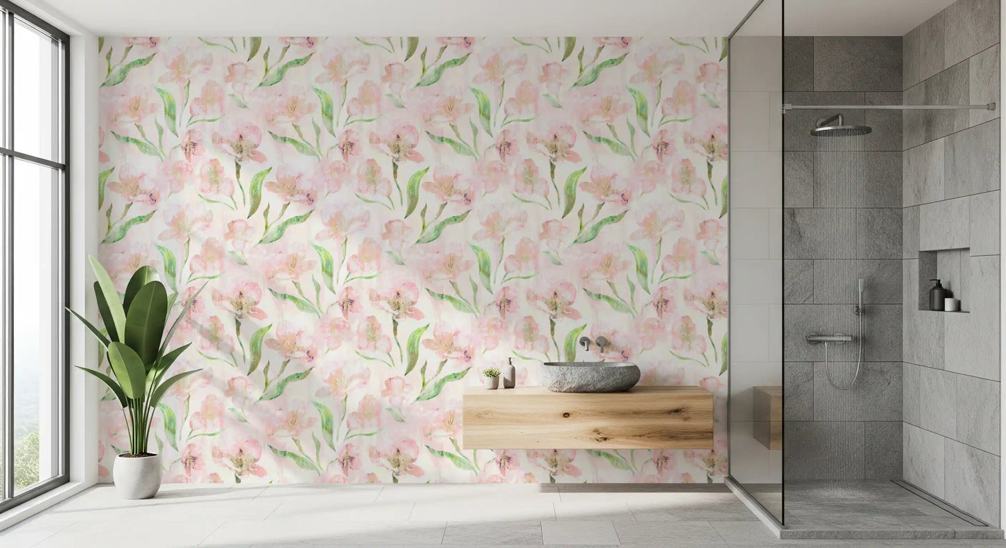 Muted Pastel Spring Petals Wallpaper⁠