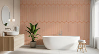 Minimalist Terracotta Arc Pattern Wallpaper⁠
