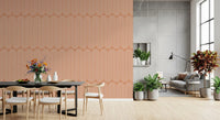 Minimalist Terracotta Arc Pattern Wallpaper⁠