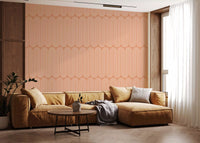 Minimalist Terracotta Arc Pattern Wallpaper⁠