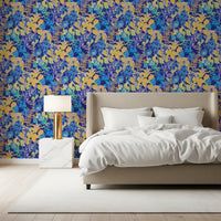 Vibrant Neon Garden Pattern Wallpaper⁠