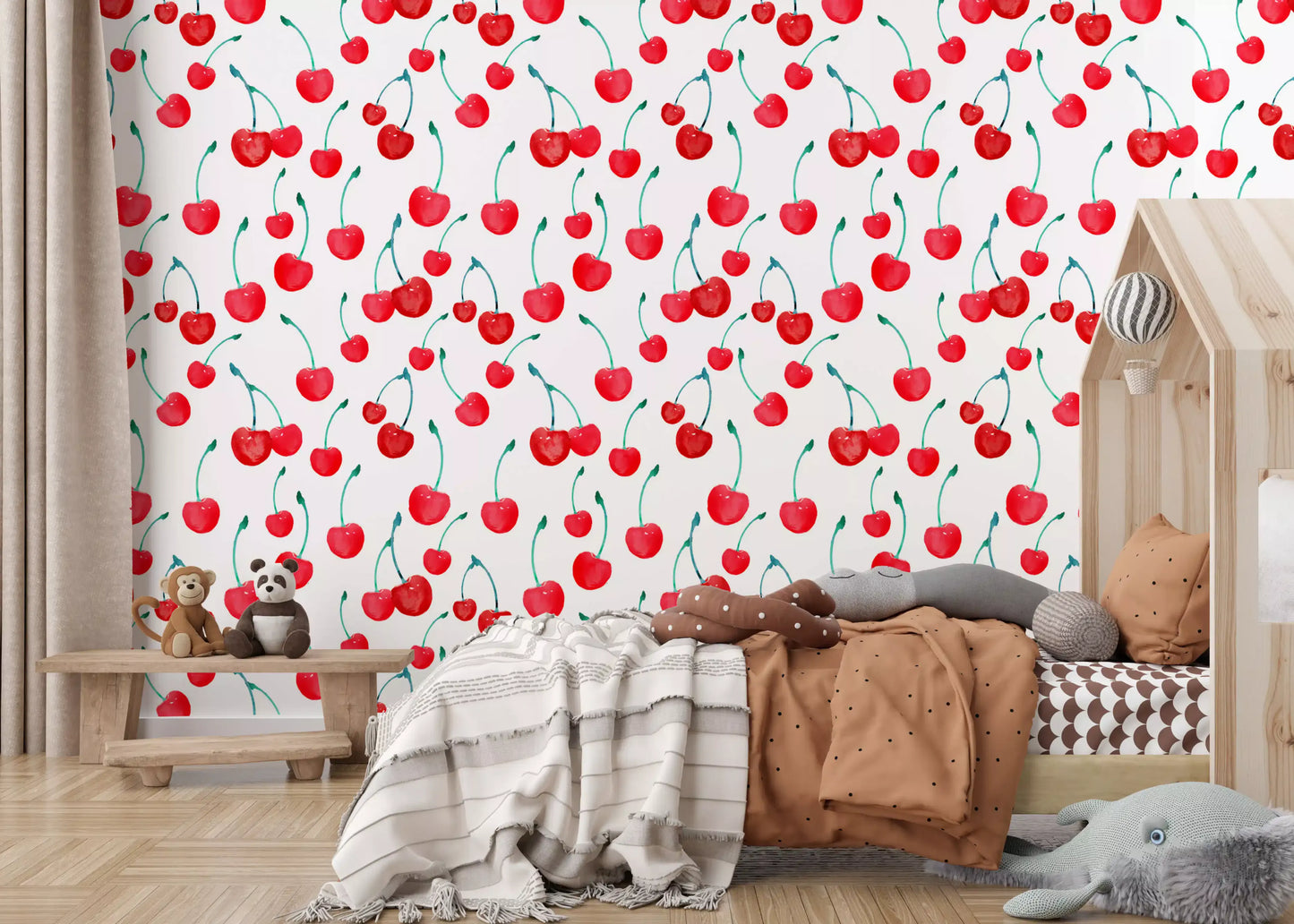 Summer Orchard Cherry Repeat Wallpaper⁠