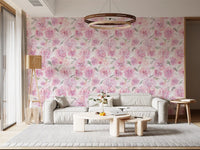 Soft Watercolor Floral Brushstrokes Wallpaper⁠