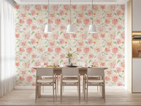 Blush Garden Painterly Pattern Wallpaper⁠